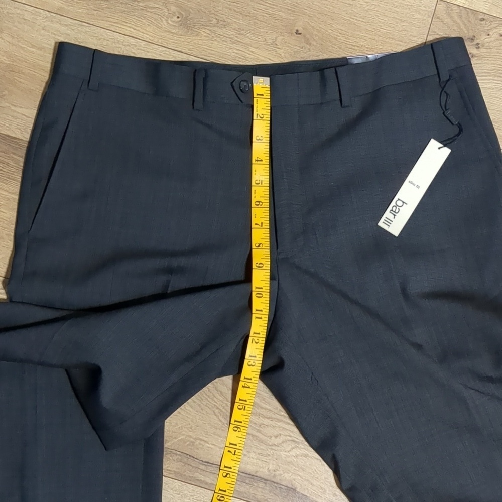 Bar III Slim Fit  Charcoal Wool Dress Pants NWT 38W 32L - Picture 6 of 15